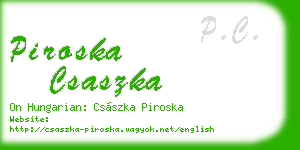 piroska csaszka business card