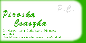 piroska csaszka business card